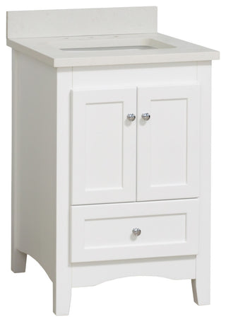 Abbey 24" Bathroom Vanity, White, Quartz