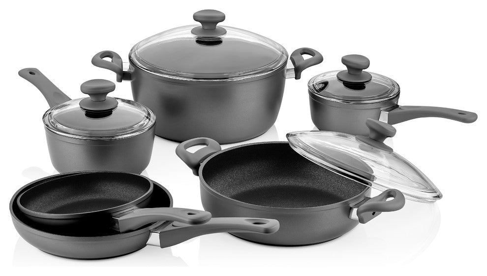 Saflon Titanium Nonstick 10-Piece Cookware Set, 4mm Forged Aluminum, PFOA-Free