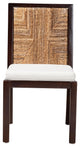 Modern Bohemian Dark Brown and Natural Abaca Dining Sidechair
