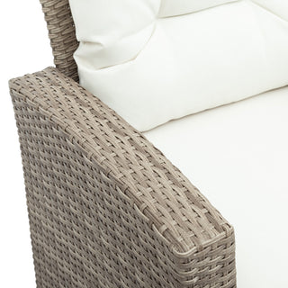 Gewnee Outdoor Conversation Set All Weather Wicker Sectional Sofa, Beige