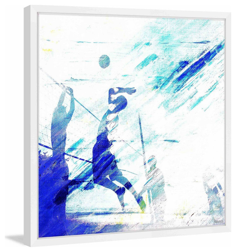 Parvez Taj "Dusk Volleyball" Framed Painting Print, 18"x18"