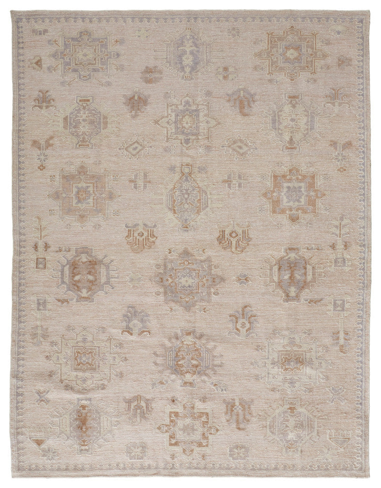 Weave & Wander Tierney Eco Friendly PET Oushak Rug, Ivory/Tan/Opal Gray, 8' X 10