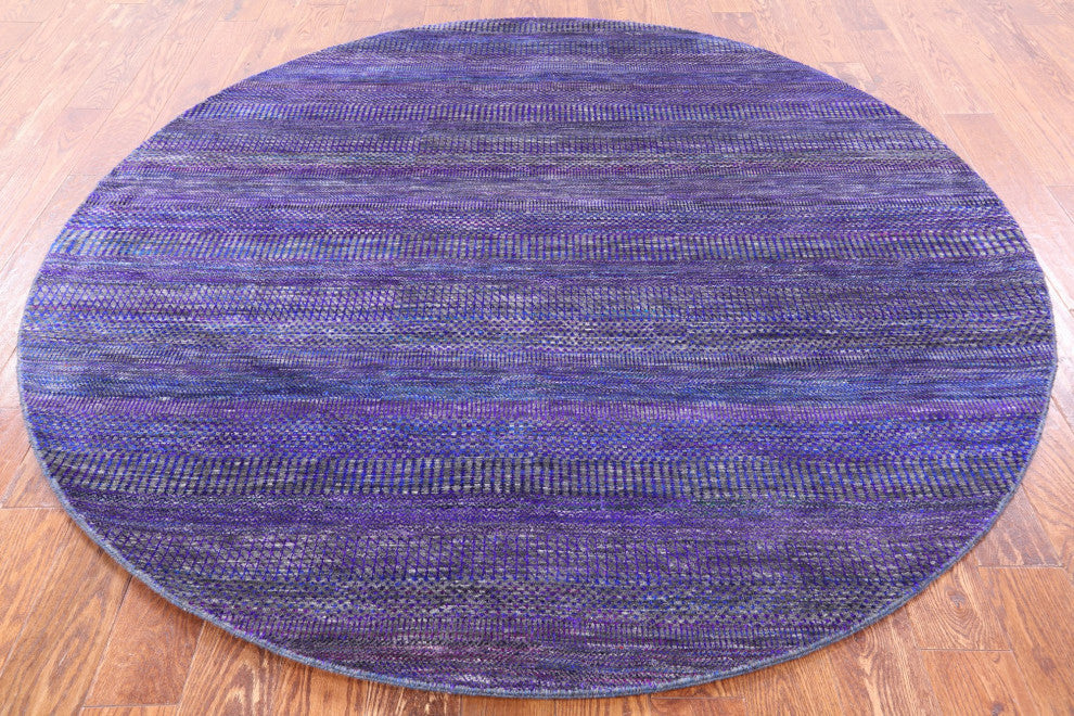7' Round Super Savannah Gabbeh Wool and Silk Hand Knotted Rug Q6069