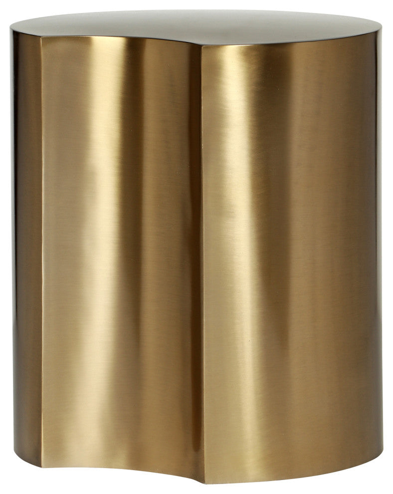 Dimple Iron End Table, Gold, 1-Piece: 16"Wx16"Dx18"H