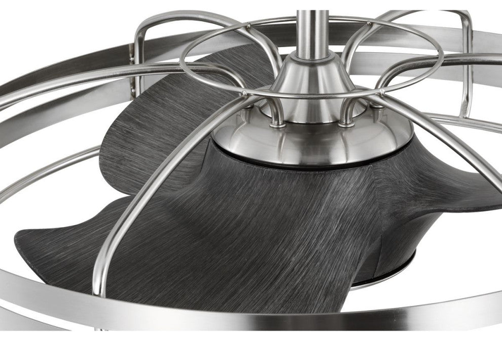 Bastrop 26" Three-Blade Brushed Nickel Ceiling Fan With Remote Control