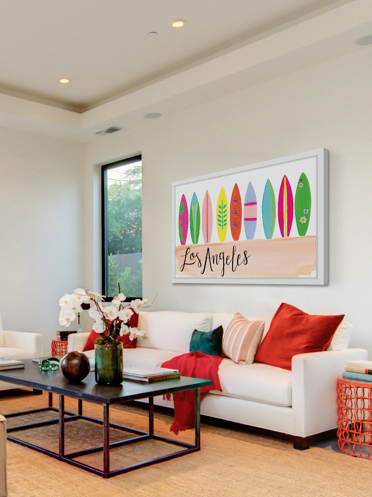 "Surfboards" Framed Painting Print, 30x20