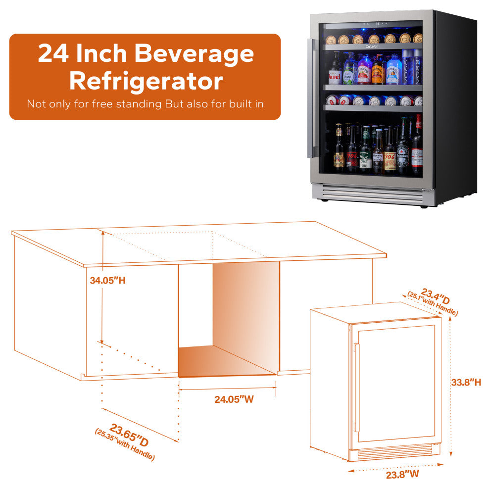 Ca''Lefort 48" 440-Cans Beverage Refrigerator and Cooler Built-In or Freestanding