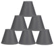 3x6x5" Linen Chandelier Lamp Shade, Gray, Set of 6