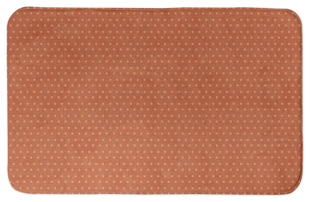 Orange Polka Dots 34x21 Bath Mat