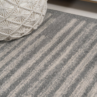 Khalil Modern Berber Stripe Gray/Cream 3 ft. x 5 ft. Area Rug