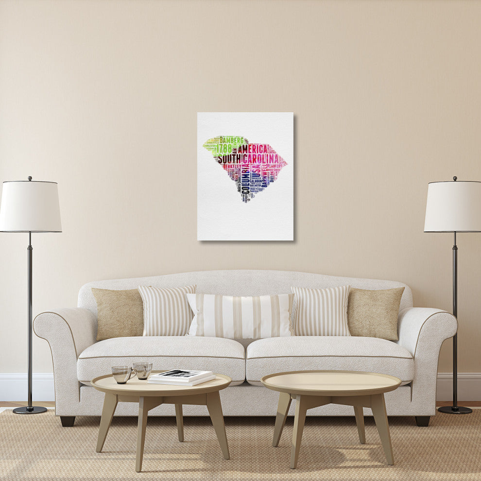 "South Carolina Watercolor Word Cloud" Fine Art Print
