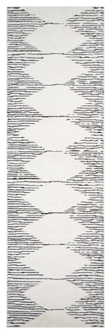 Monotone Moroccan White Power-Loom Area Rug 5' x 7'6"