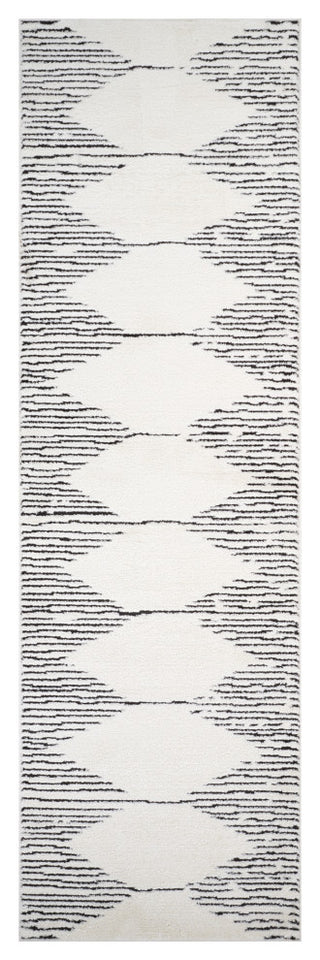 Monotone Moroccan White Power-Loom Area Rug 5' x 7'6"