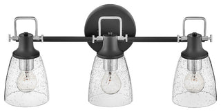 Hinkley Easton 24" Three Light Bath Vanity Fixture, Black + Chrome