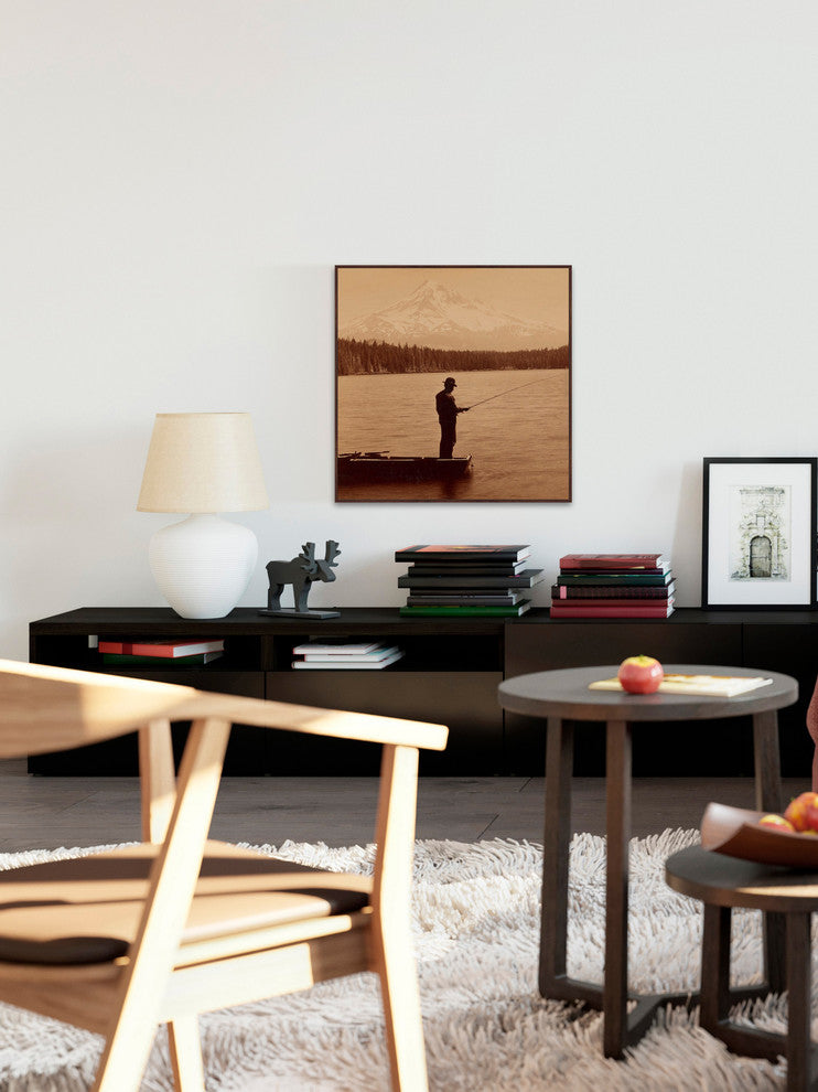"Mt. Hood" Floater Framed Painting Print on Canvas, 48"x48"