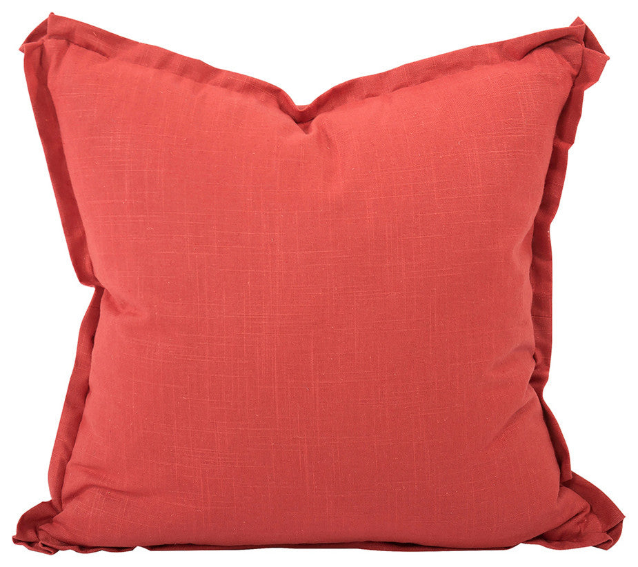 Howard Elliott Davida Kay Linen Slub Poppy 24" x 24" Pillow, Down Insert
