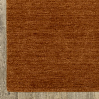 Apollo Heathered Solid Rust Hand-Made Wool Area Rug Runner 2'6" x 8'