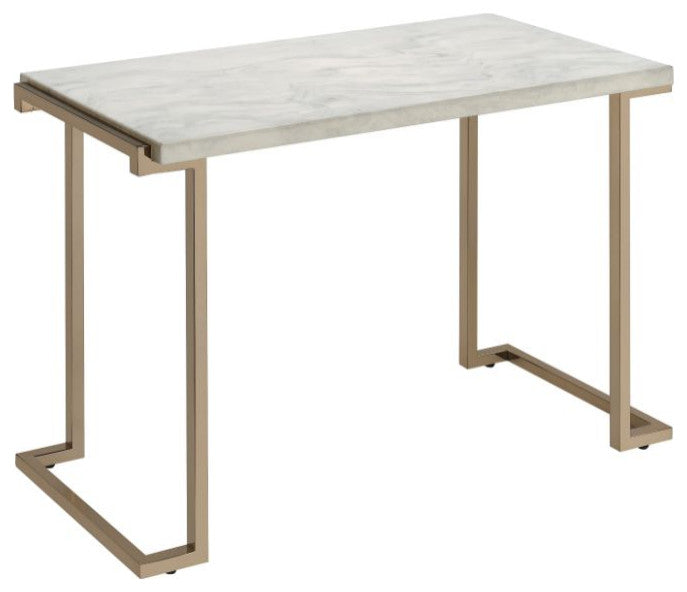 Acme Boice II Sofa Table Faux Marble and Champagne