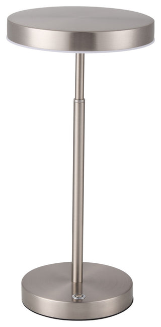 Francine Modern 1 Light Satin Nickel White Metal Table Lamp