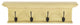 Rustic Antiqued Yellow Wood Four Hook Hanging Coat Rack