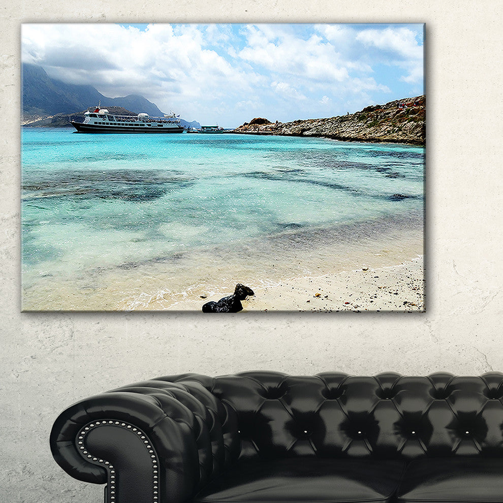 "Blue Crete Island in Greece" Canvas Print