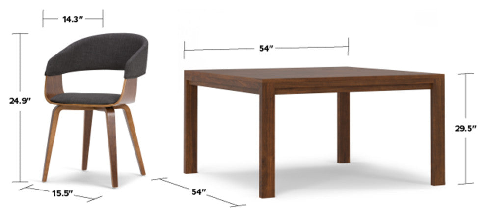 Lowell/Wilson 5-Piece Dining Set, Charcoal Gray