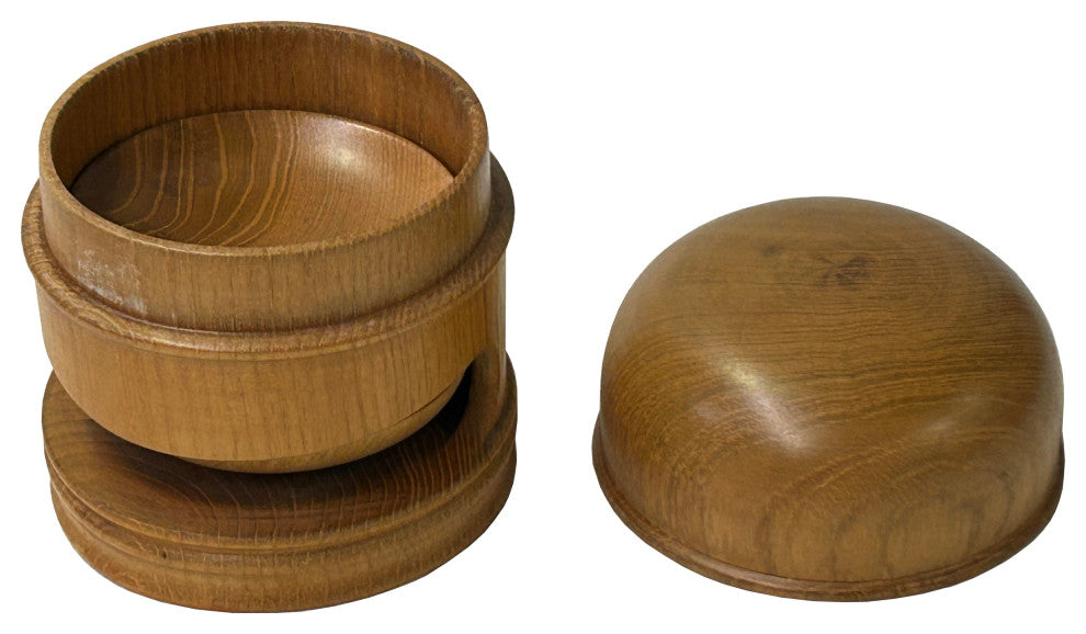Oriental Wood Crafted 5 Small Plate Coaster with Storage Container Hws4094