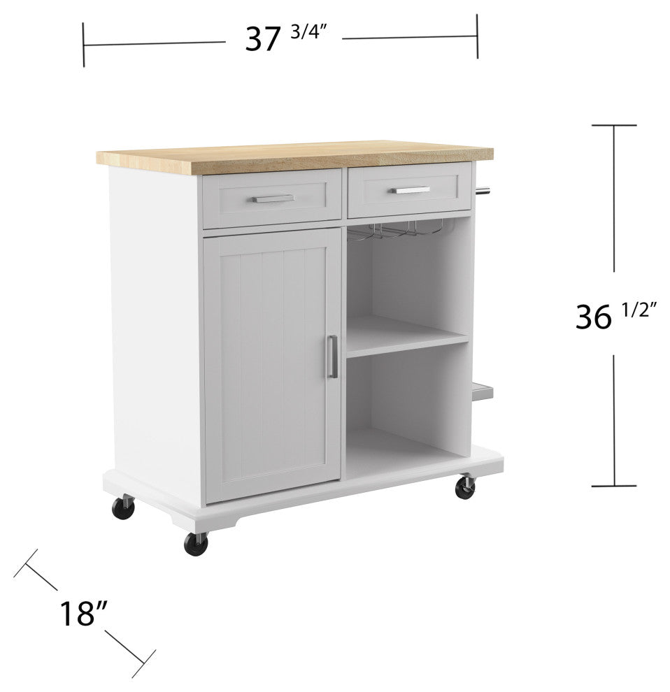 Bastien Rolling Kitchen Island With Storage