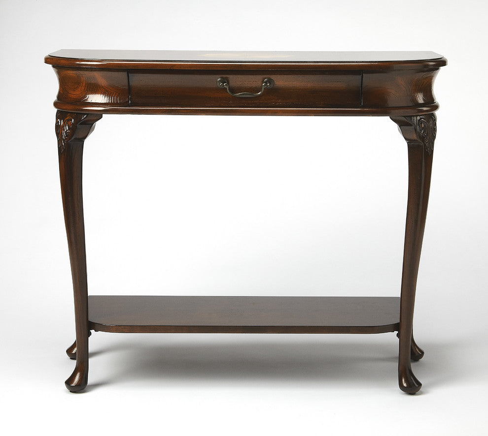 Ridgeland Console Table, Cherry, Dark Brown