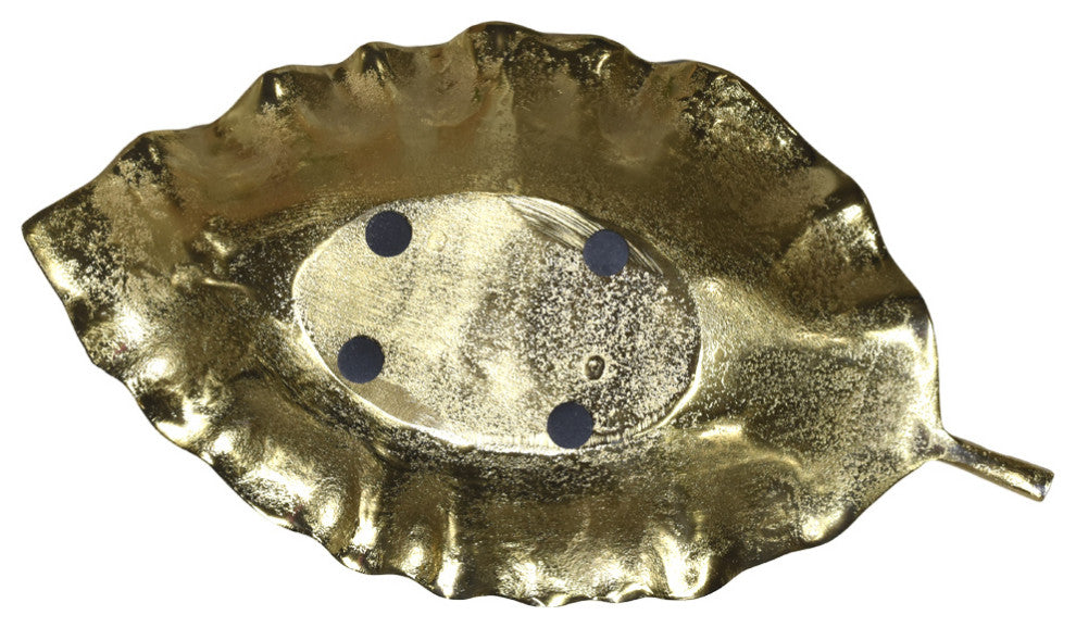 Handmade Decorative Aluminium Tray, Gold Color Coated