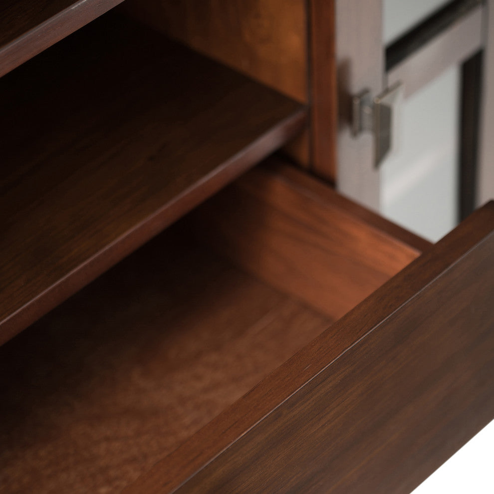 Artisan Solid Wood 53" Wide Tv Media Stand In Russet Brown For Tvs Up To 60"es