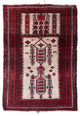 Handmade Antique Afghan Baluch Prayer Rug 2.8'x4.2', 86cmx129cm, 1910s