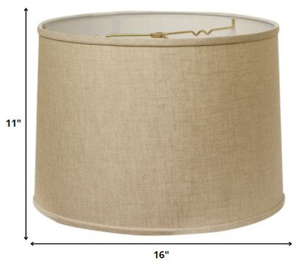 16" Dark Wheat Throwback Drum Linen Lampshade