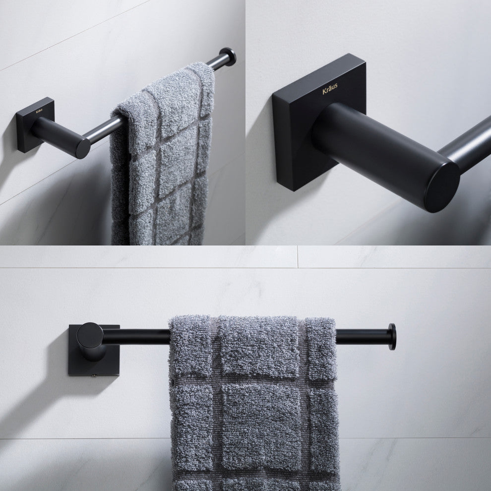 Ventus Bathroom Towel Bar, Matte Black