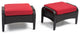 Barcelo 7 Piece Aluminum Outdoor Patio Motion Club Deep Seating Set, Red