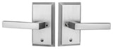 Premium Aqua Solid Brass Privacy Set With Delta Lever, Brushed Nickel