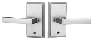 Premium Aqua Solid Brass Privacy Set With Delta Lever, Brushed Nickel