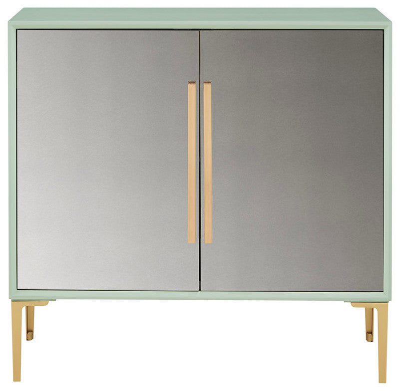 Madison Park Distressed Mirror Doors Accent Storage Cabinet