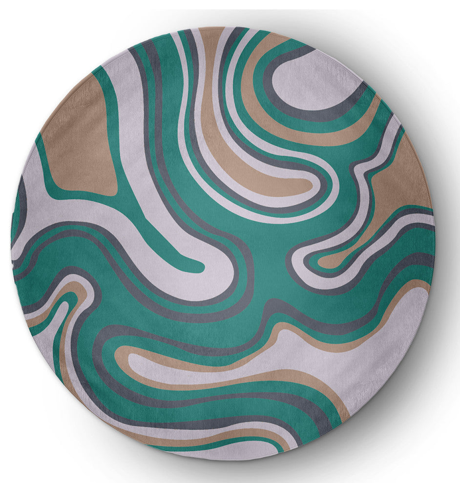 Agate Rug, Desert Turquoise, 5' Round