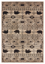 Wilder Southwest Lodge Ivory/Black Area Rug, 9'10"x12'10"