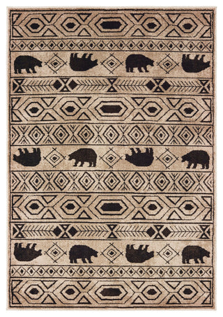 Wilder Southwest Lodge Ivory/Black Area Rug, 9'10"x12'10"