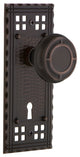 Craftsman Plate Privacy Mission Knob, Timeless Bronze