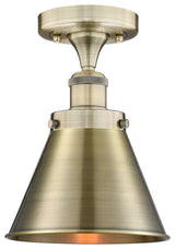 Appalachian-1 Light 8" Semi-Flush Mount-Antique Brass Shade