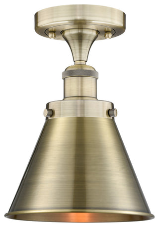 Appalachian-1 Light 8" Semi-Flush Mount-Antique Brass Shade