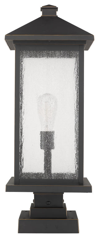 Z-Lite 1 Light Outdoor Pier Mounted Fixture Oil Rubbed Bronze 531PHBXLS-SQPM-ORB