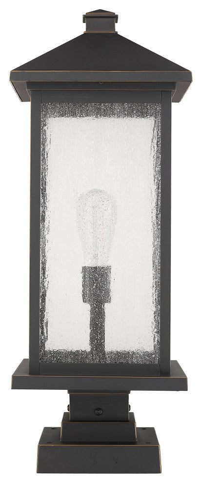 Z-Lite 1 Light Outdoor Pier Mounted Fixture Oil Rubbed Bronze 531PHBXLS-SQPM-ORB