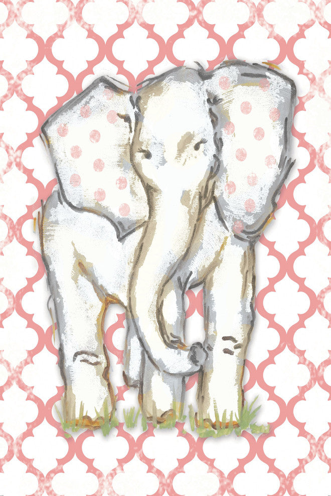 "Coral Elephant" by Reesa Qualia Painting Print Wrapped Canvas, 30x45