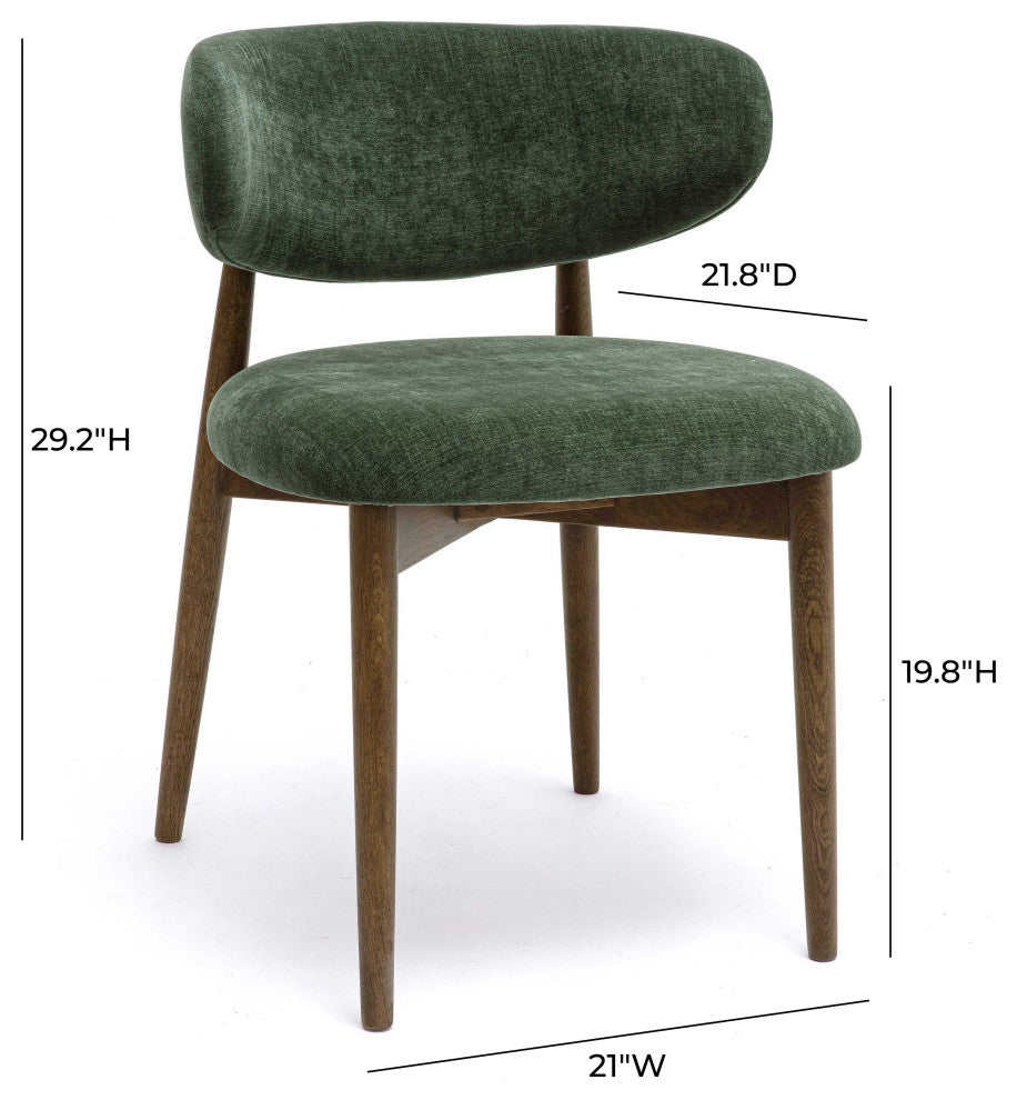 Zinea Performance Textured Velvet Dining Chair, Forest Green
