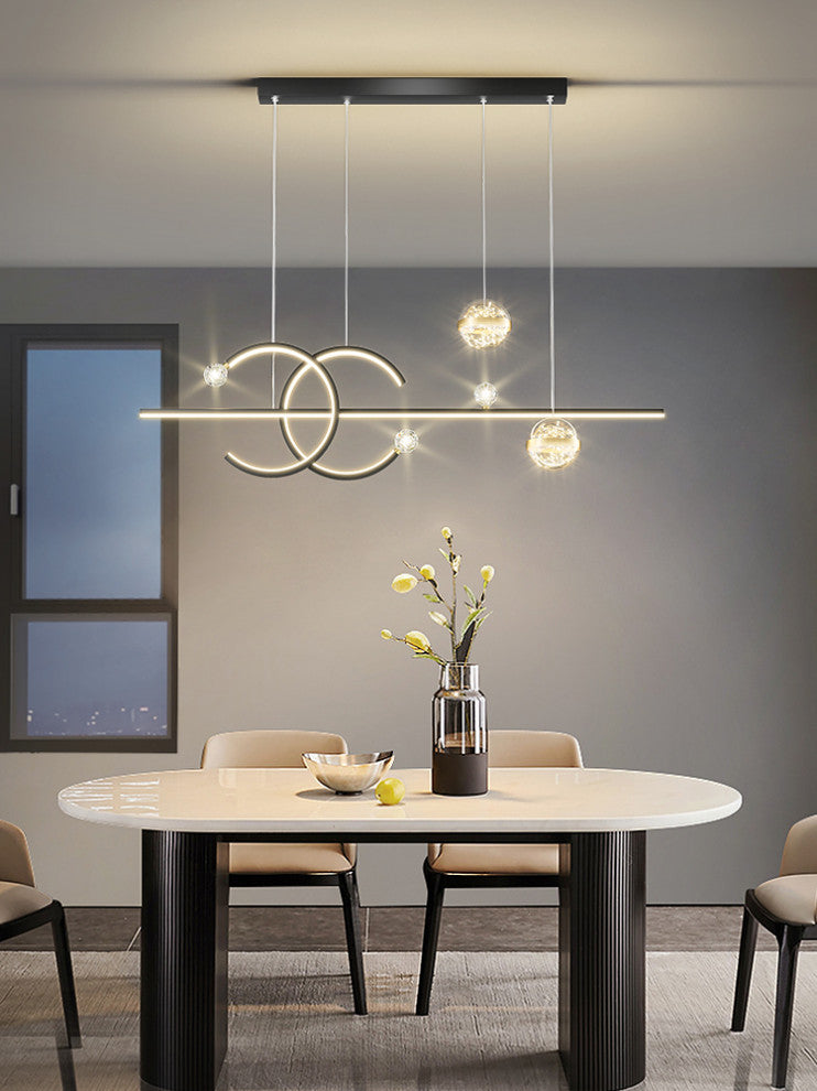 Wallisellen | Creative LED Pendant Light in a Nordic style for Dining Room, Black, Trichromatic Light