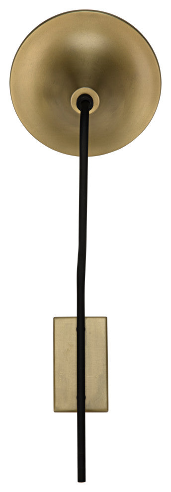 Messala Sconce, Black Metal and Brass Finish